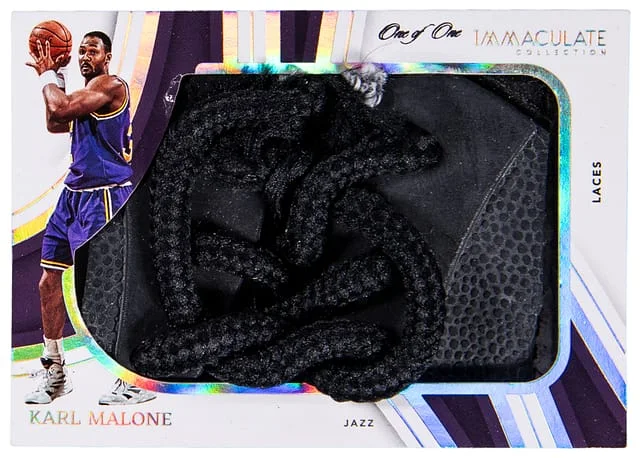 2022-23 Panini Immaculate Collection Karl Malone Game-Used Shoe & Laces Sneak Peek #SP-KMJ card image