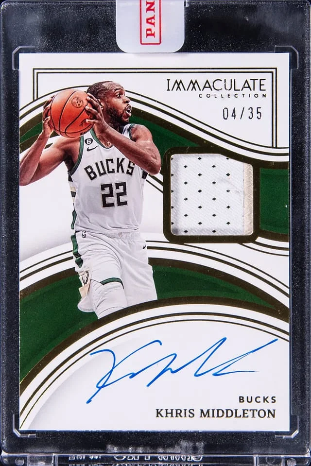 2022-23 Panini Immaculate Collection Khris Middleton Patch Autograph #IPA-KMD card image