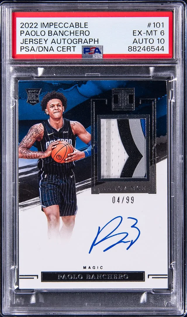 2022-23 Panini Immaculate Collection Paolo Banchero Jersey Autograph #101 card image