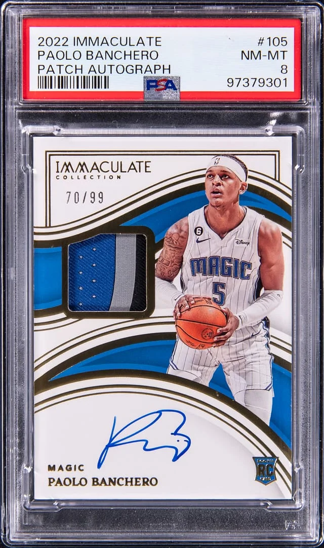 2022-23 Panini Immaculate Collection Paolo Banchero Patch Autograph (RPA) #105 card image