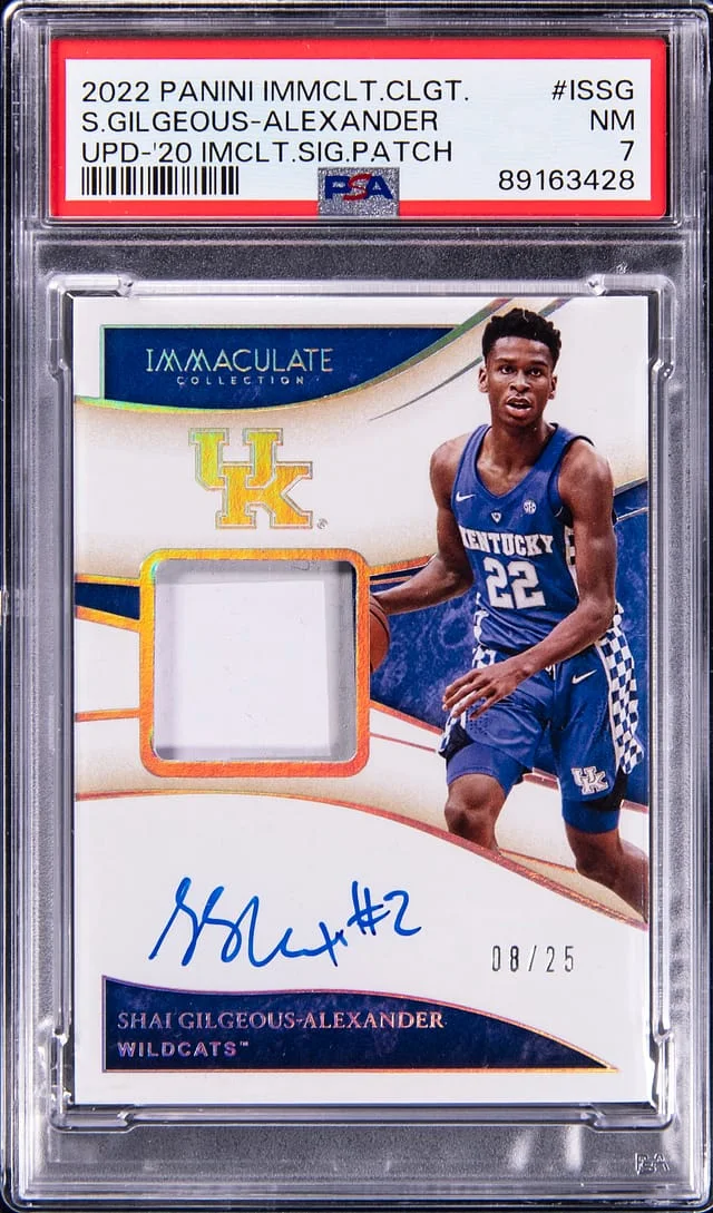 2022-23 Panini Immaculate Collection Shai Gilgeous-Alexander Collegiate Update '20 Immaculate Signature Patch #IS-SG card image