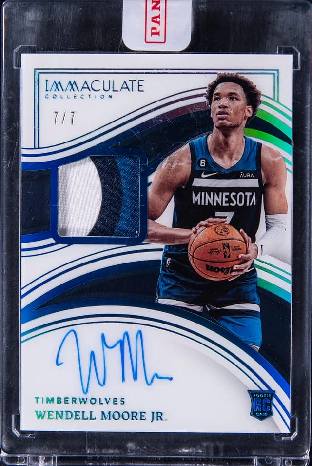 2022-23 Panini Immaculate Collection Wendell Moore Jr. Patch Autograph Platinum #127 card image
