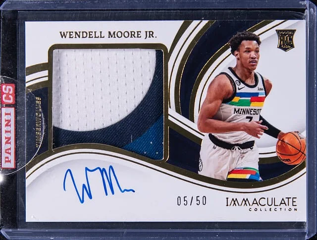 2022-23 Panini Immaculate Collection Wendell Moore Jr. Premium Patch Autograph #PPA-WMJ card image