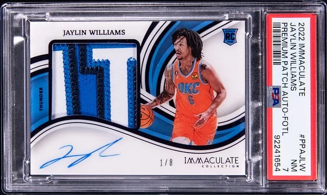 2022-23 Panini Immaculate Jaylin Williams Premium Patch Autograph FOTL #PPA-JLW card image