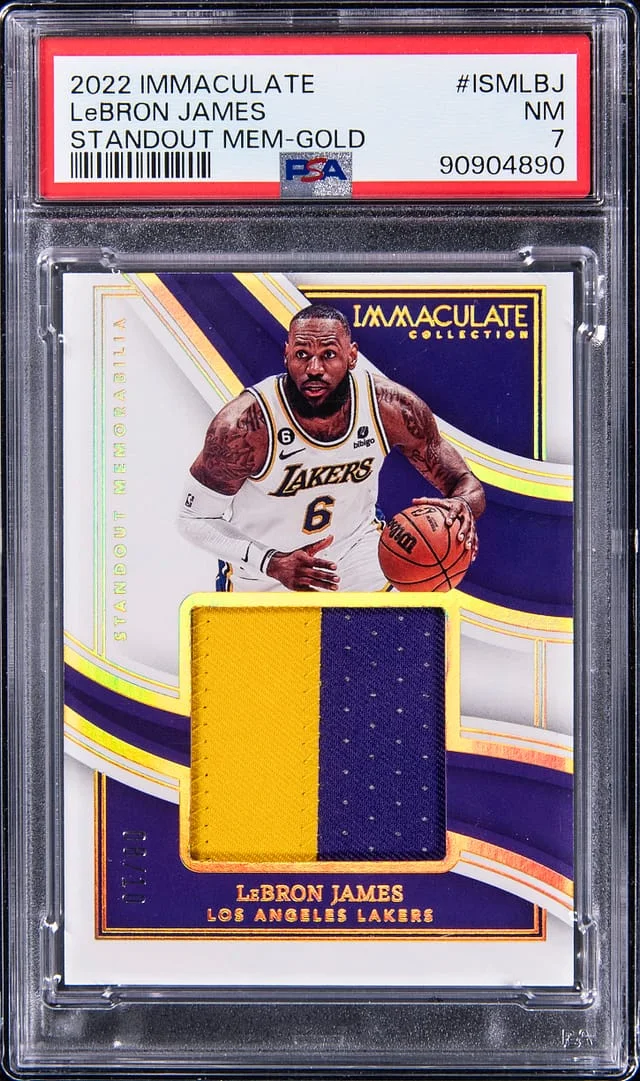 2022-23 Panini Immaculate LeBron James Game-Used Standout Memorabilia Gold #ISM-LBJ card image