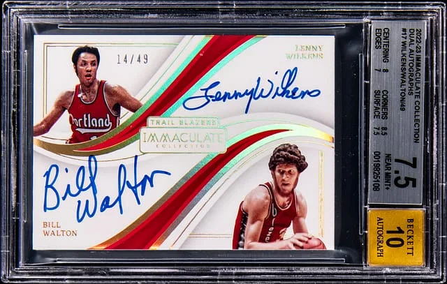 2022-23 Panini Immaculate Lenny Wilkens/Bill Walton Dual Autographs #DA-LEB card image