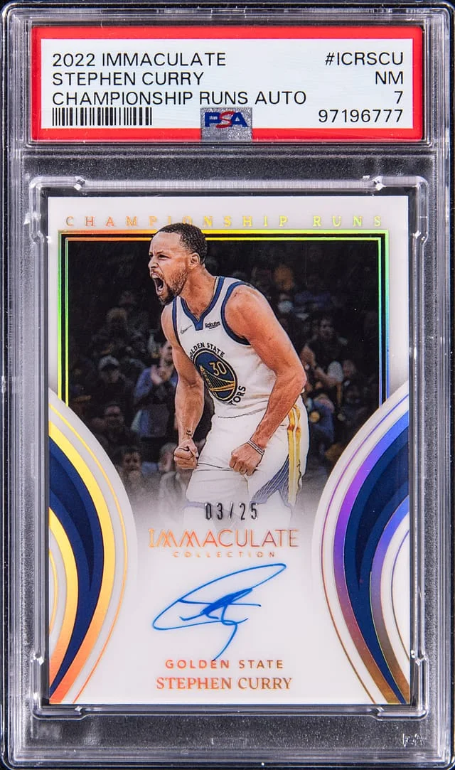 2022-23 Panini Immaculate Stephen Curry Championship Runs Autographs #ICR-SCU card image