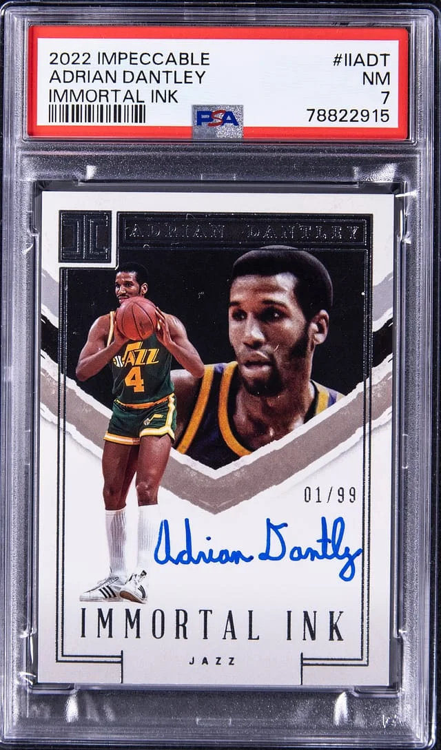 2022-23 Panini Impeccable Adrian Dantley Immortal Ink #II-ADT card image