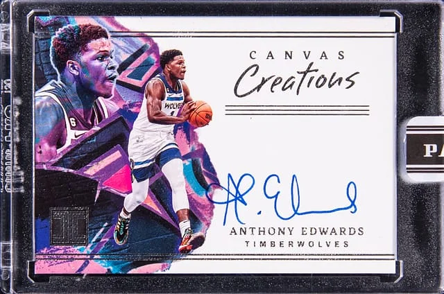 2022-23 Panini Impeccable Anthony Edwards Canvas Creations Signatures '25 Black Box #CCS-ANT card image