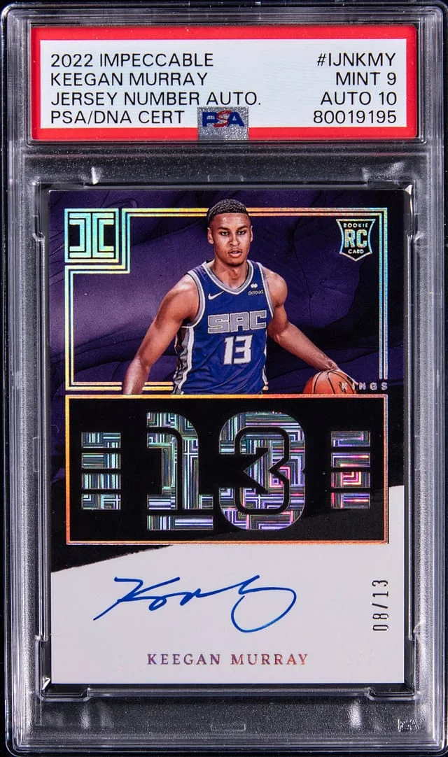 2022-23 Panini Impeccable Keegan Murray Jersey Number Autograph #IJN-KMY card image