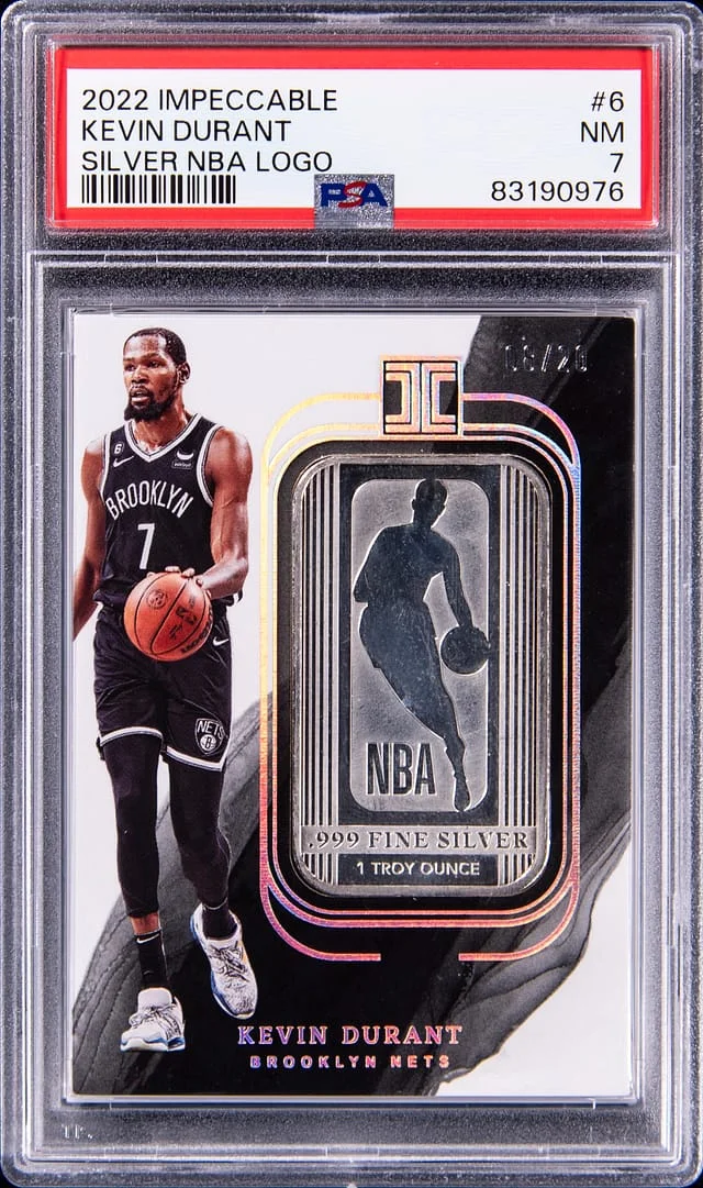 2022-23 Panini Impeccable Kevin Durant Silver NBA Logo #6 card image