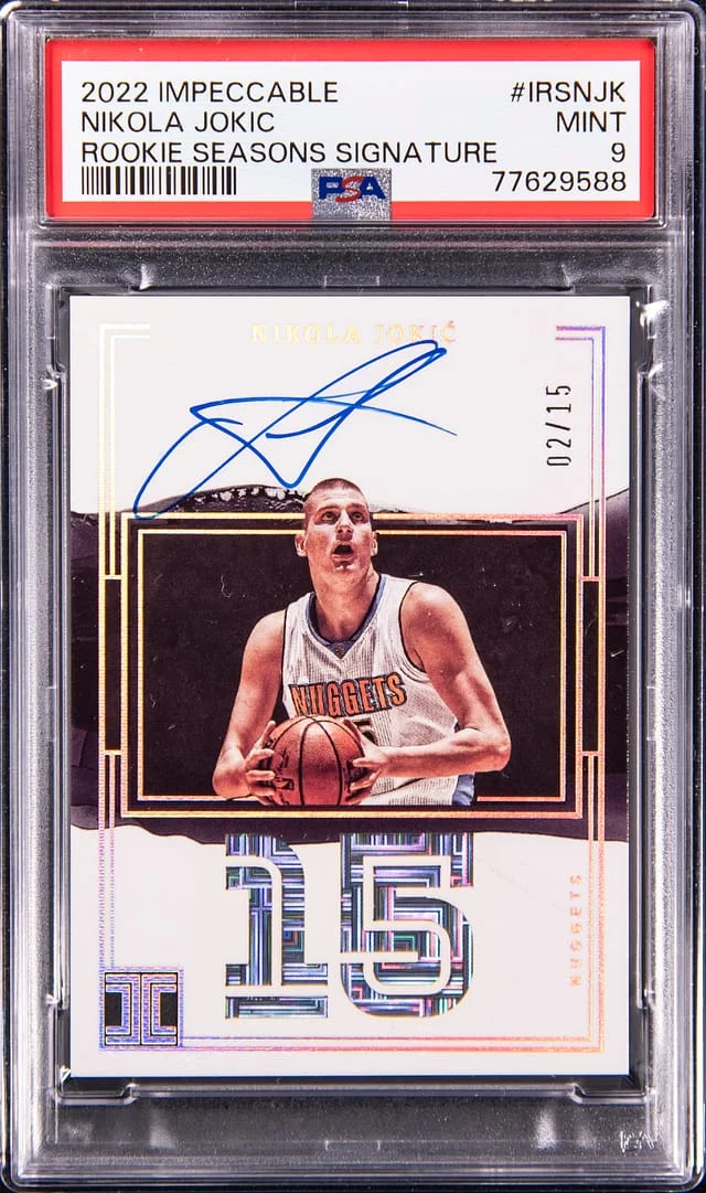 2022-23 Panini Impeccable Nikola Jokic Seasons Signature #IRS-NJK card image