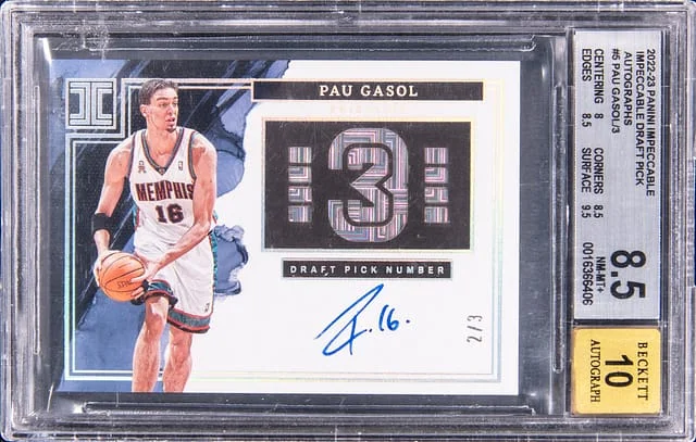 2022-23 Panini Impeccable Pau Gasol Draft Pick Autographs #IDP-PAU card image
