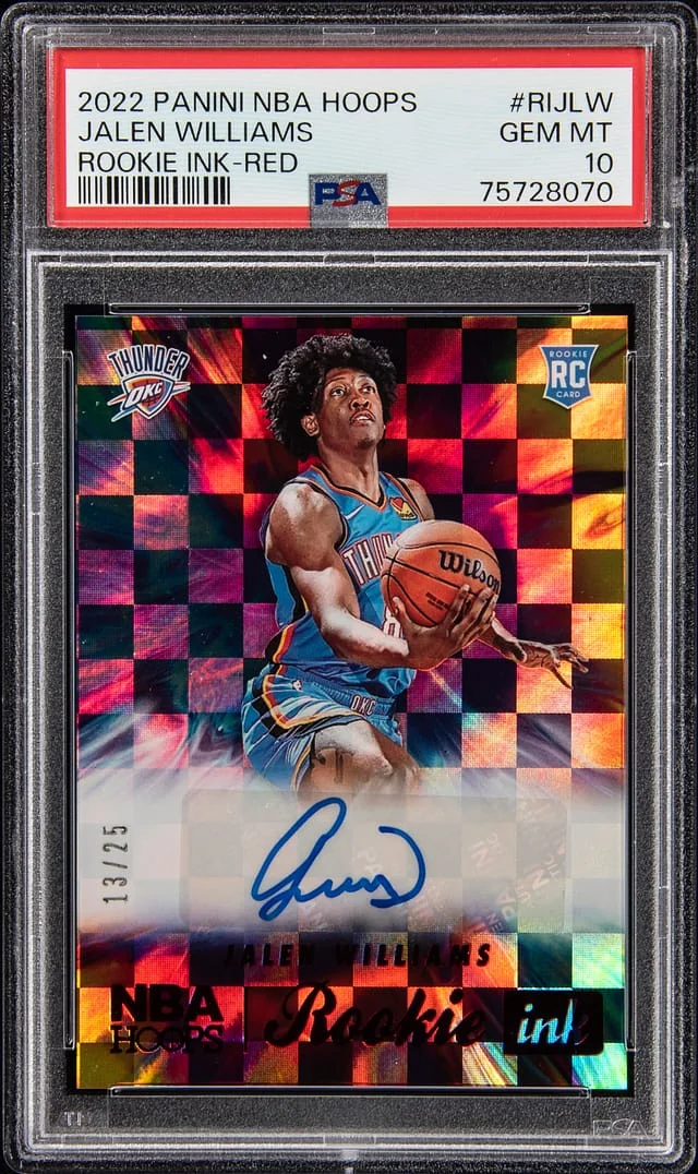 2022-23 Panini Jalen Williams NBA Hoops Ink Red #RJ-JLW card image