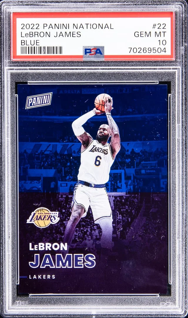 2022-23 Panini LeBron James National Blue #22 card image