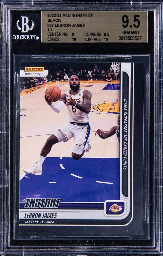 2022-23 Panini LeBron James Instant Black #87 card image