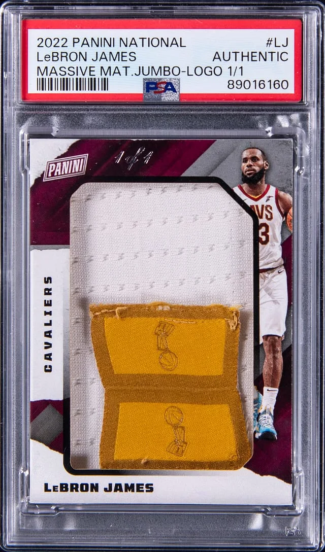 2022-23 Panini LeBron James National Massive Materials Jumbo Logo #LJ card image