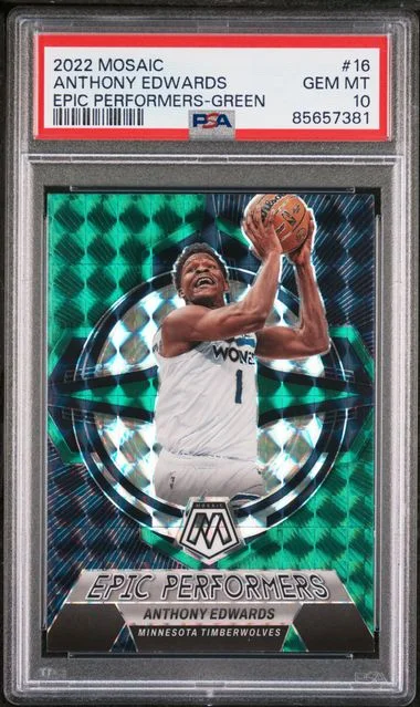 2022-23 Panini Mosaic Anthony Edwards Epic Performers Green #16 card image