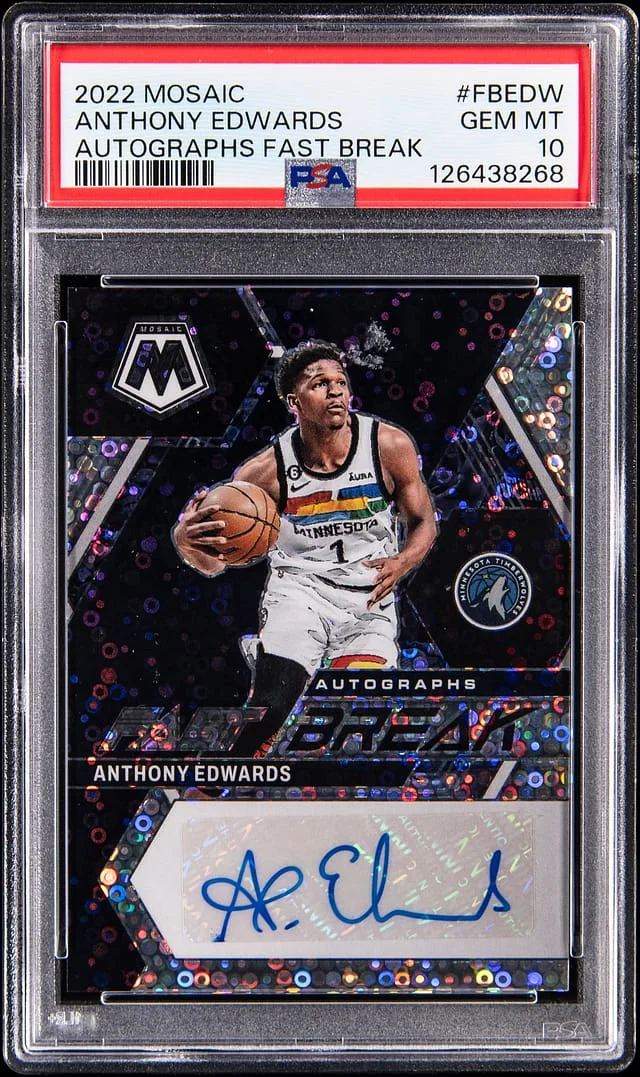 2022-23 Panini Mosaic Anthony Edwards Autographs Fast Break #FB-EDW card image