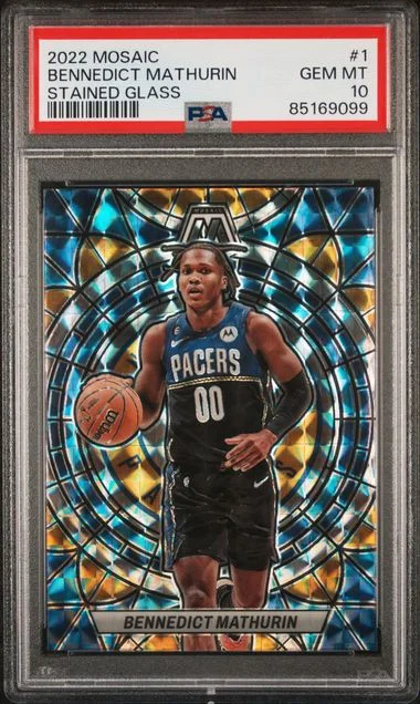 2022-23 Panini Mosaic Bennedict Mathurin Stained Glass #1 card image