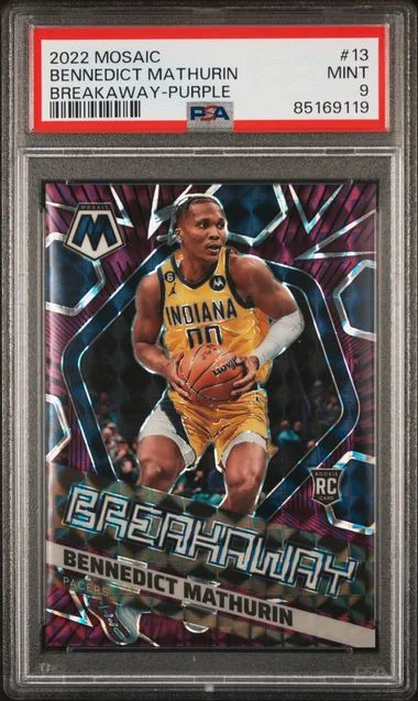 2022-23 Panini Mosaic Bennedict Mathurin Breakaway Purple #13 card image