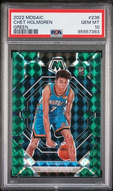2022-23 Panini Mosaic Chet Holmgren Reactive Yellow #236 card image