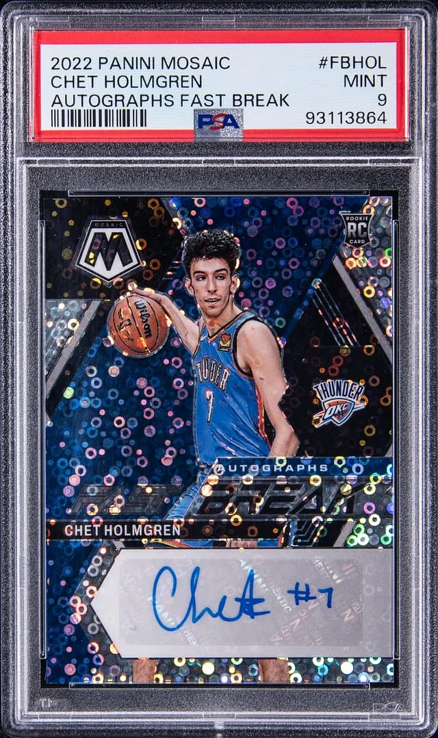 2022-23 Panini Mosaic Chet Holmgren Autographs Fast Break #FB-HOL card image