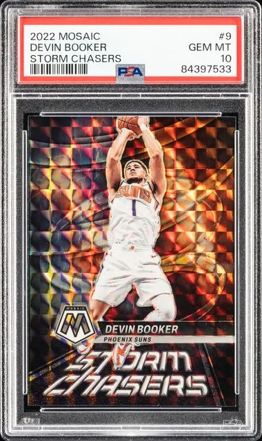 2022-23 Panini Mosaic Devin Booker Storm Chasers #9 card image
