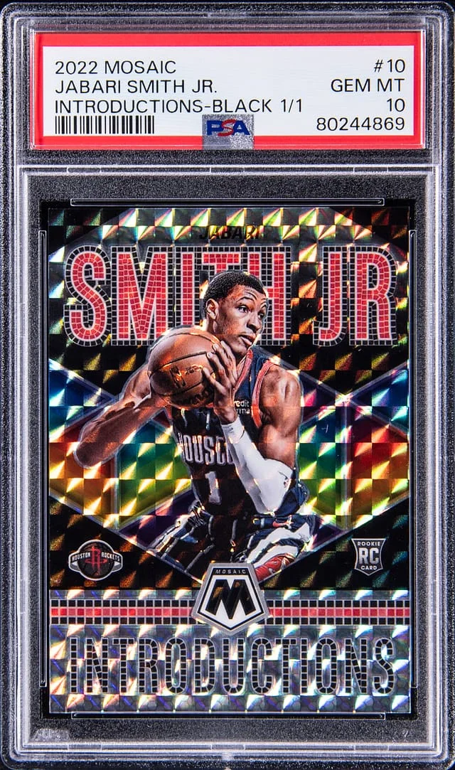 2022-23 Panini Mosaic Jabari Smith Jr. Introductions Black #10 card image