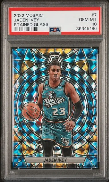 2022-23 Panini Mosaic Jaden Ivey Stained Glass #7 card image