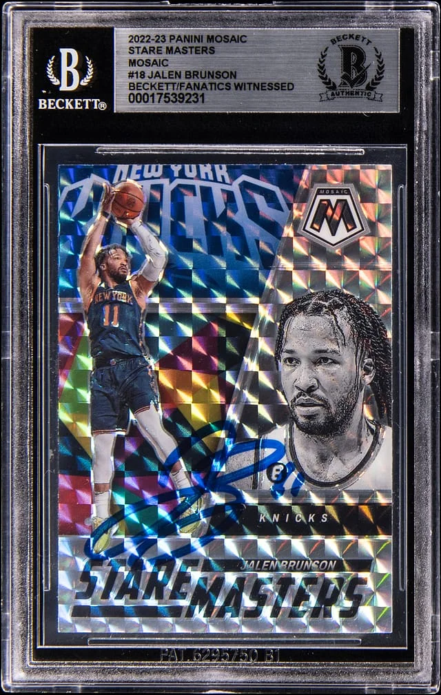 2022-23 Panini Mosaic Jalen Brunson Stare Masters #18 card image