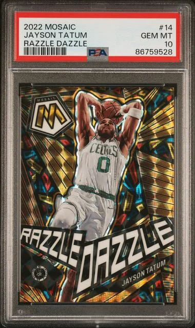 2022-23 Panini Mosaic Jayson Tatum Razzle Dazzle #14 card image