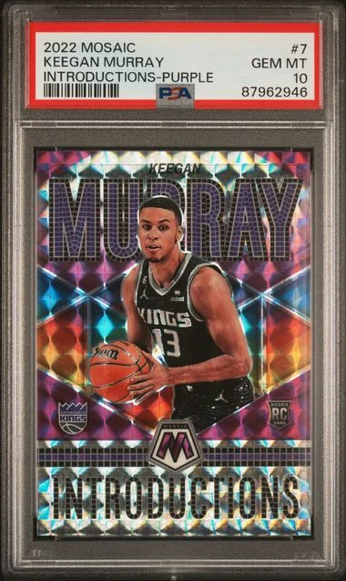 2022-23 Panini Mosaic Keegan Murray Introductions Purple #7 card image