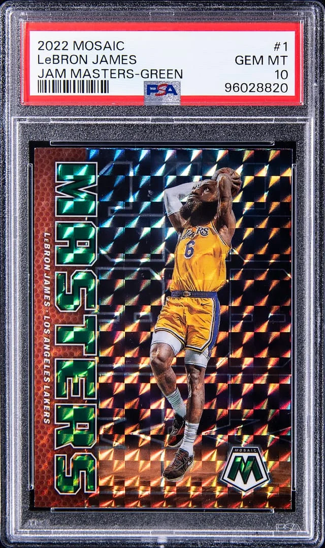 2022-23 Panini Mosaic LeBron James Jam Maters Green #1 card image