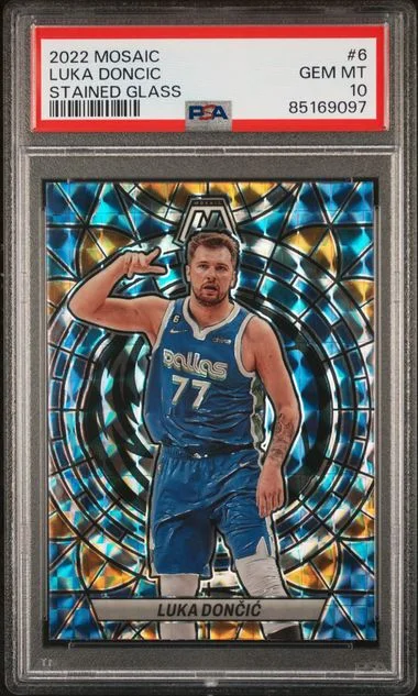 2022-23 Panini Mosaic Luka Doncic Stained Glass #6 card image
