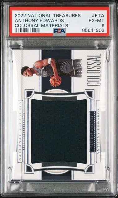 2022-23 Panini National Treasures Anthony Edwards Colossal Materials #ETA card image