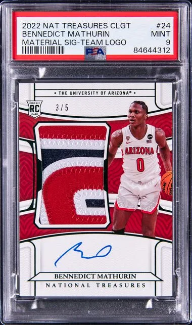 2022-23 Panini National Treasures Bennedict Mathurin Collegiate Material Signature-Team Logo #24 card image