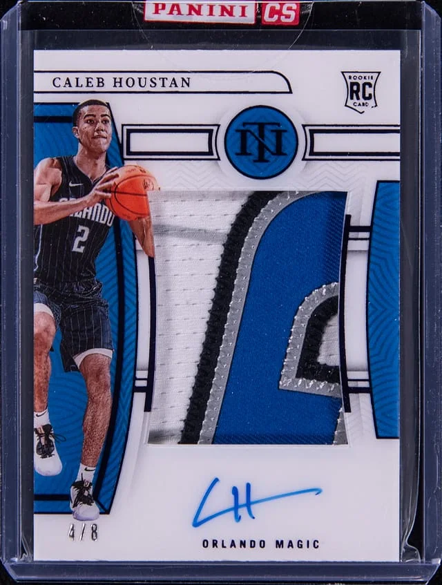 2022-23 Panini National Treasures Caleb Houstan Patch Autograph Purple FOTL #126 card image