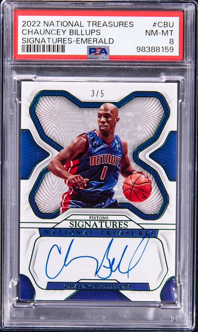 2022-23 Panini National Treasures Chauncey Billups Signatures Emerald #S-CBU card image