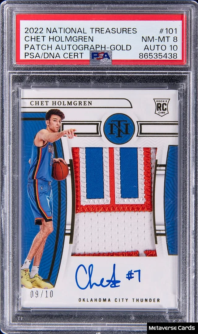 2022-23 Panini National Treasures Chet Holmgren Patch Autographs (RPA) Pink #101 card image