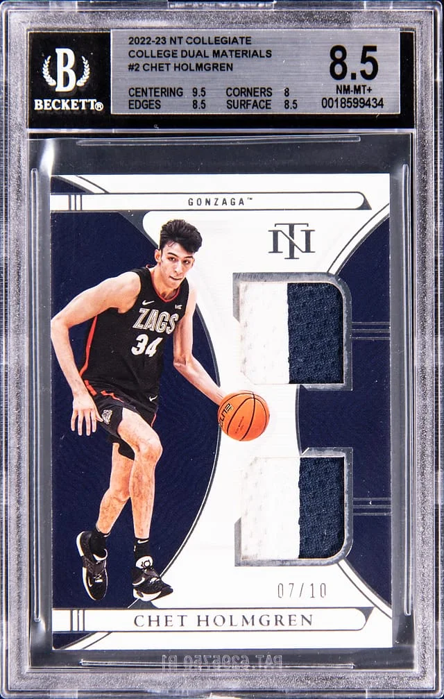 2022-23 Panini National Treasures Chet Holmgren Collegiate Dual Materials #DM-CHO card image