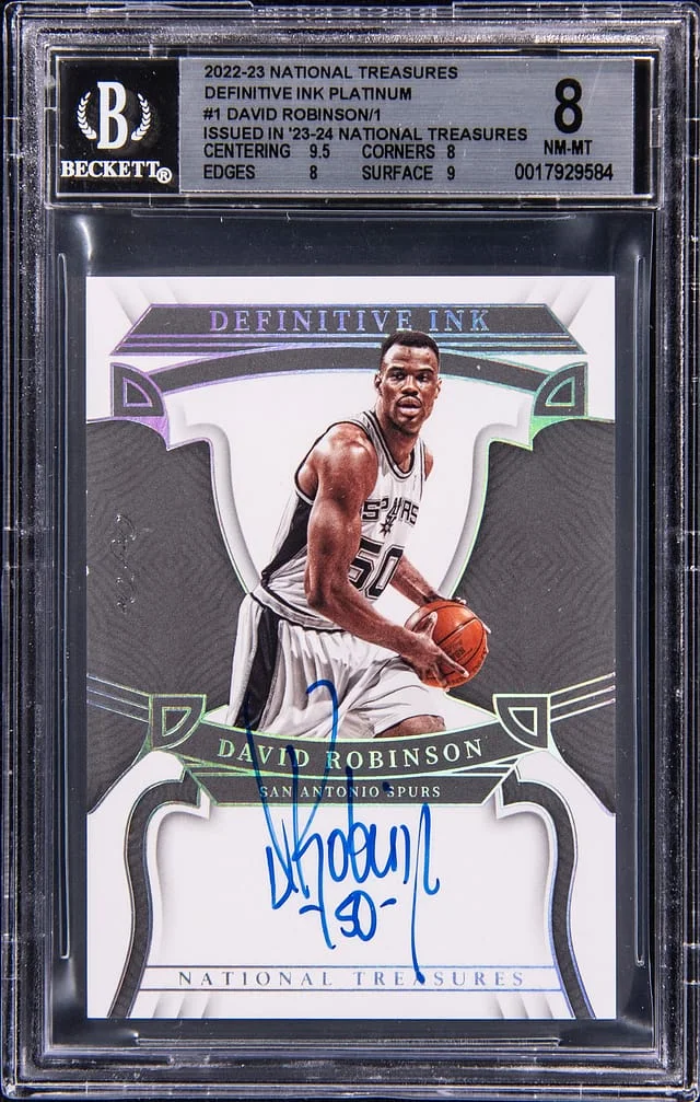 2022-23 Panini National Treasures David Robinson Definitive Ink Platinum '23-24 National Treasures #DEF-DRB card image