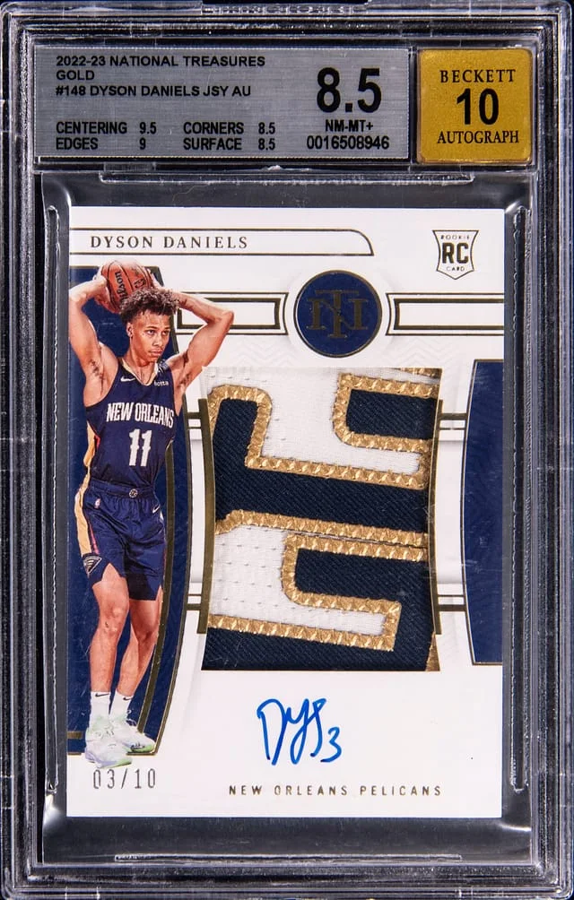 2022-23 Panini National Treasures Dyson Daniels Patch Autograph (RPA) Gold #148 card image