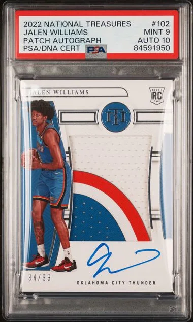 2022-23 Panini National Treasures Jalen Williams Patch Autograph #102 card image