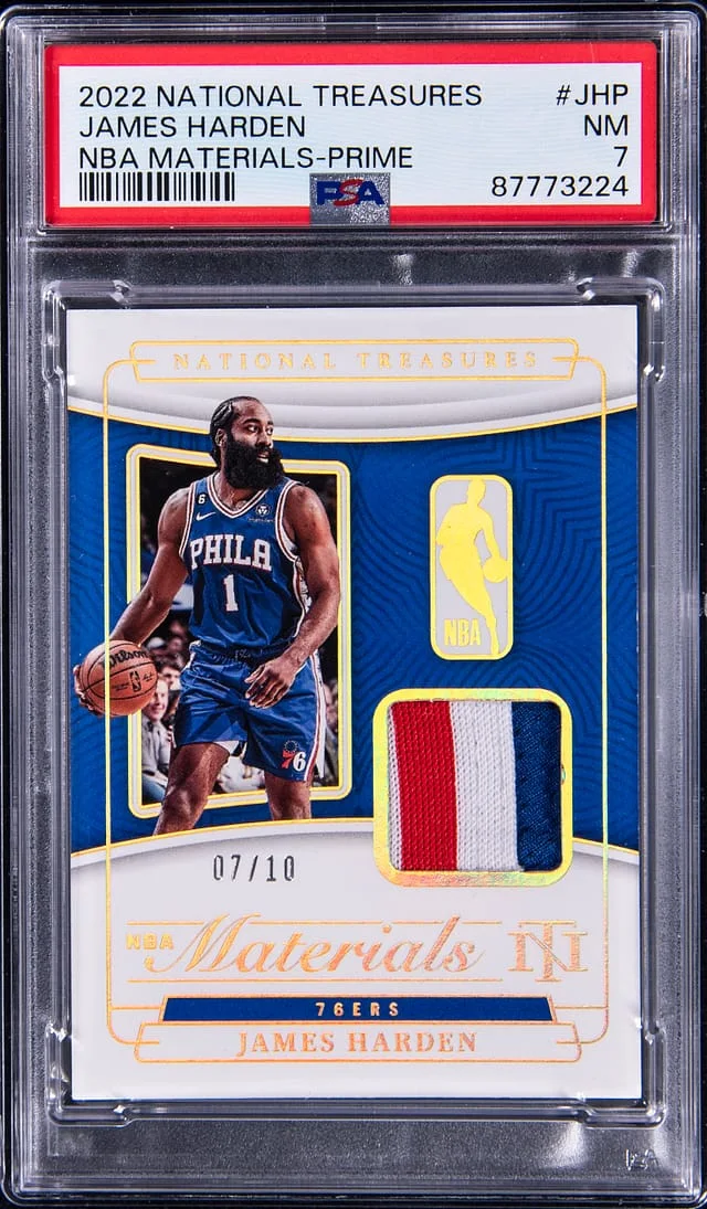2022-23 Panini National Treasures James Harden NBA Materials #NM-JHP card image