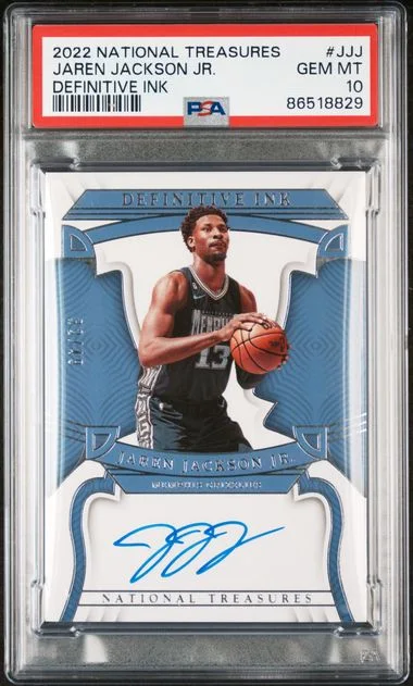 2022-23 Panini National Treasures Jaren Jackson Jr. Definitive Ink #JJJ card image