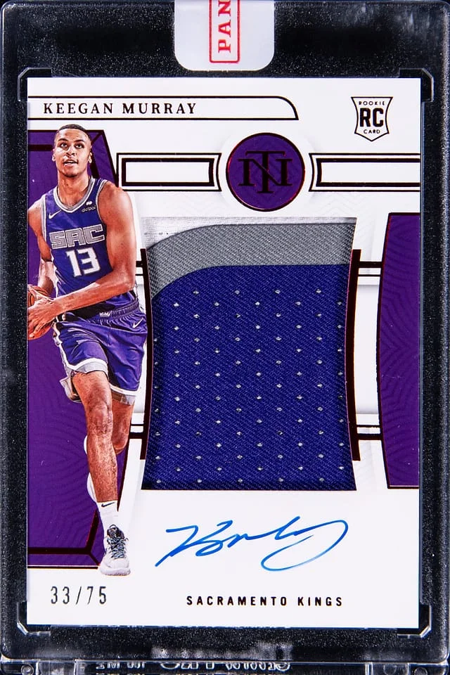 2022-23 Panini National Treasures Keegan Murray Patch Autograph (RPA) Red #132 card image