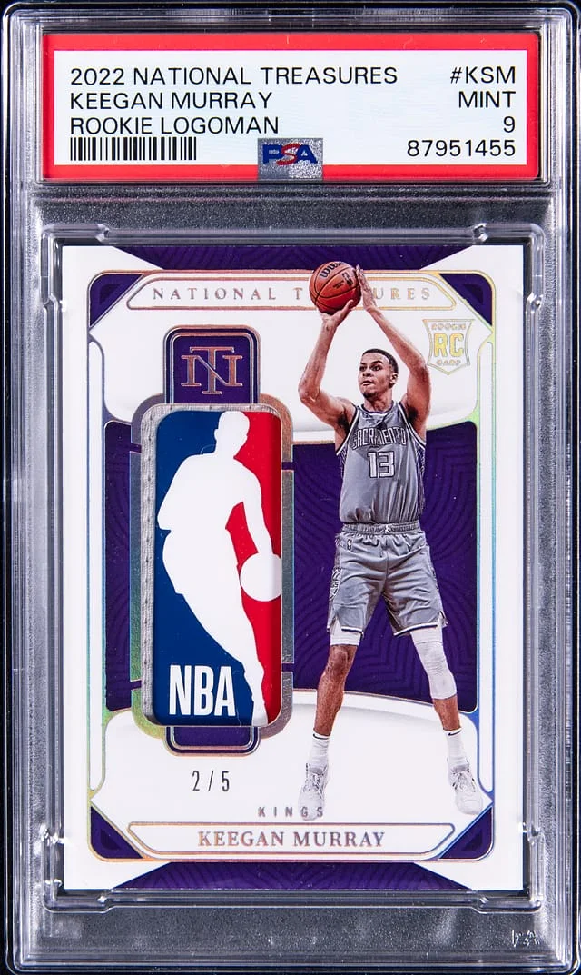 2022-23 Panini National Treasures Keegan Murray Logoman #RL-KSM card image