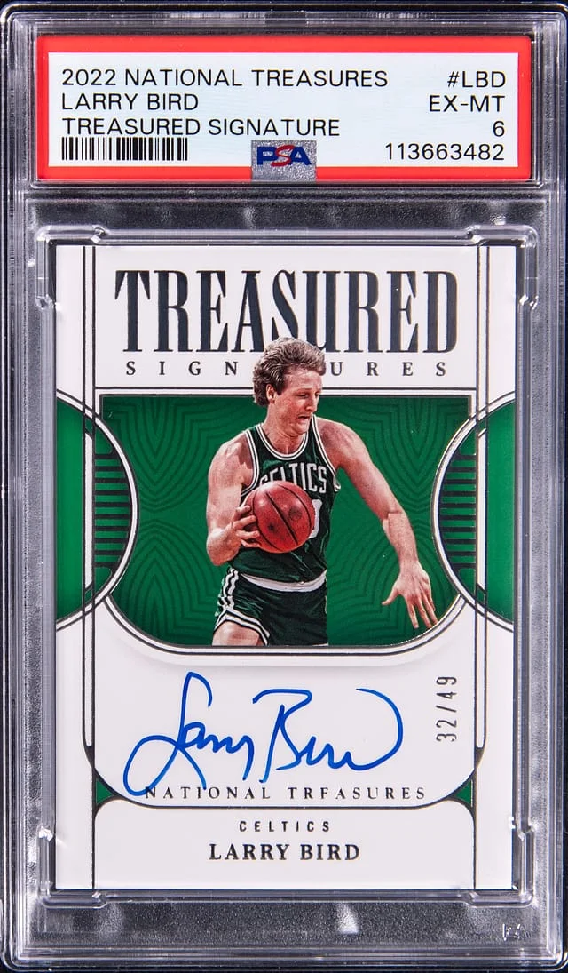 2022-23 Panini National Treasures Larry Bird Treasured Signature #LBD card image