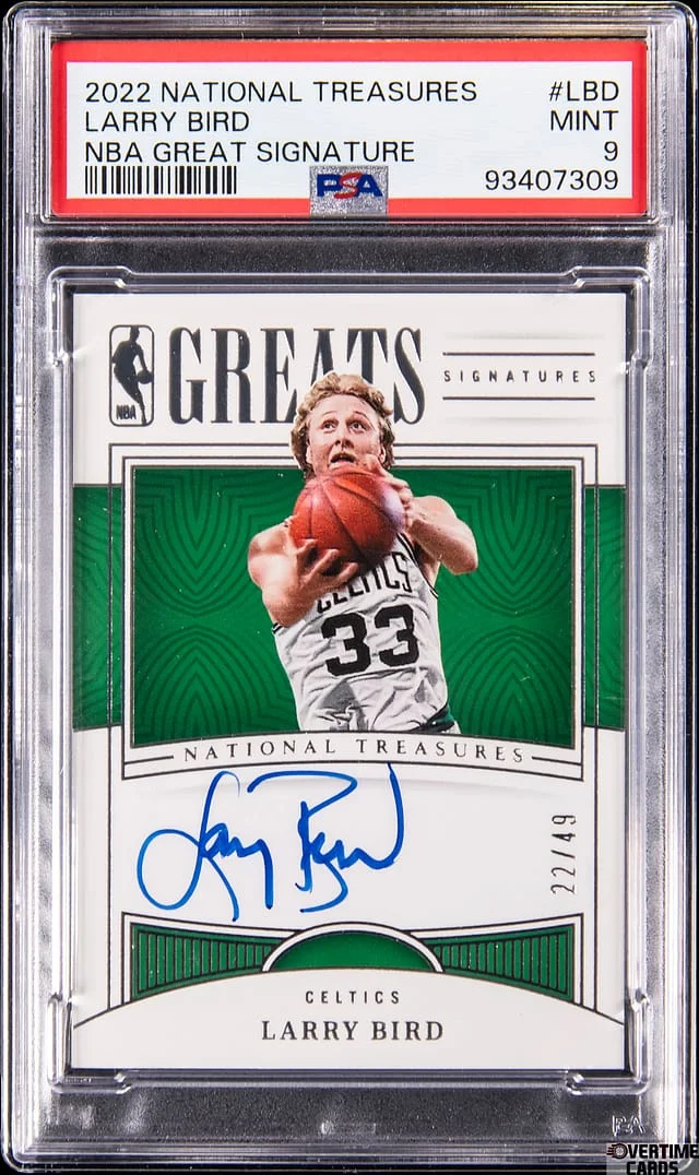 2022-23 Panini National Treasures Larry Bird NBA Great Signatures #NGS-LBD card image